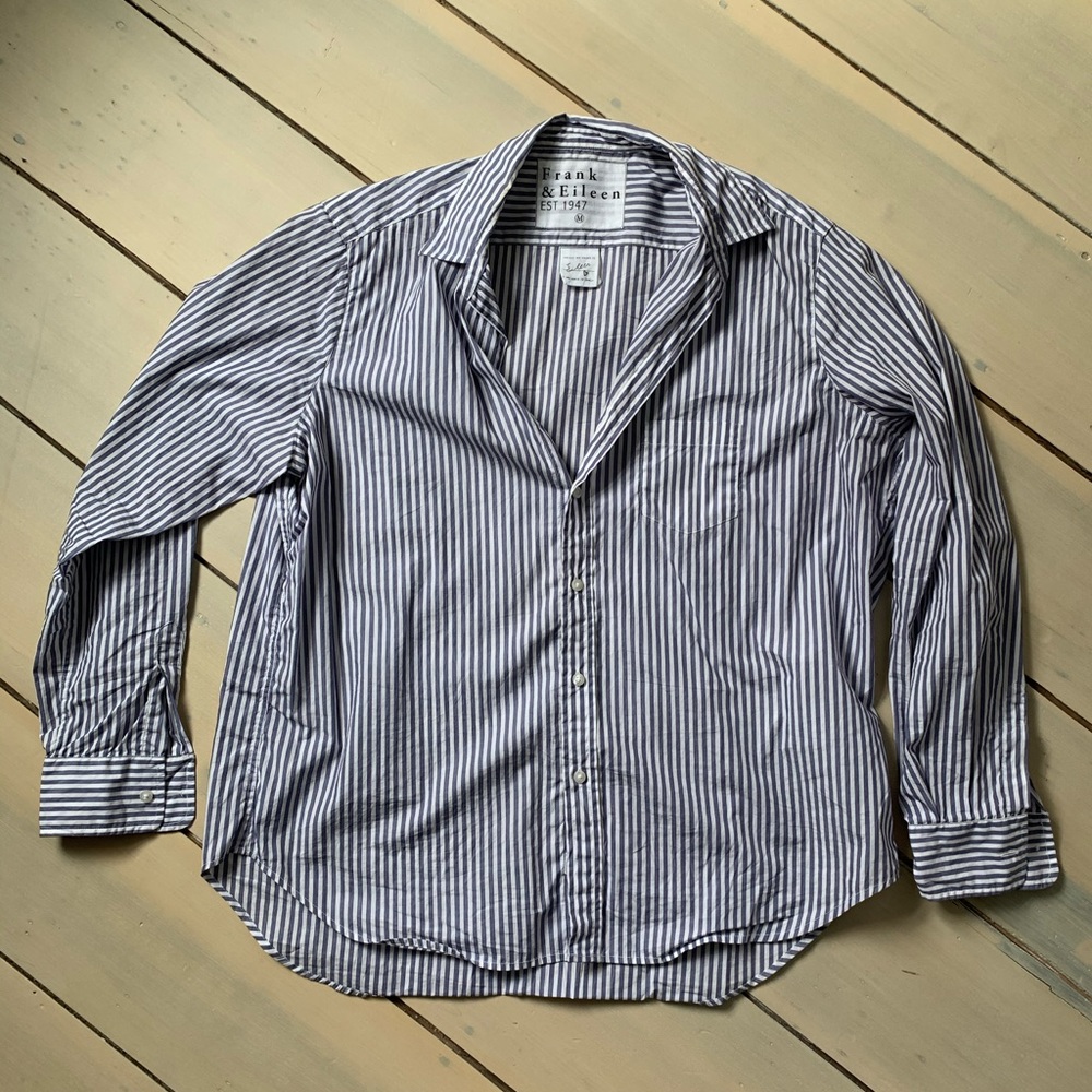 Frank & Eileen blue striped shirt